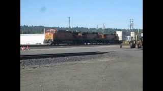 EBD BNSF Stack Train @ entering Yardley Yard limits @ Spokane, Wa 6/14/15