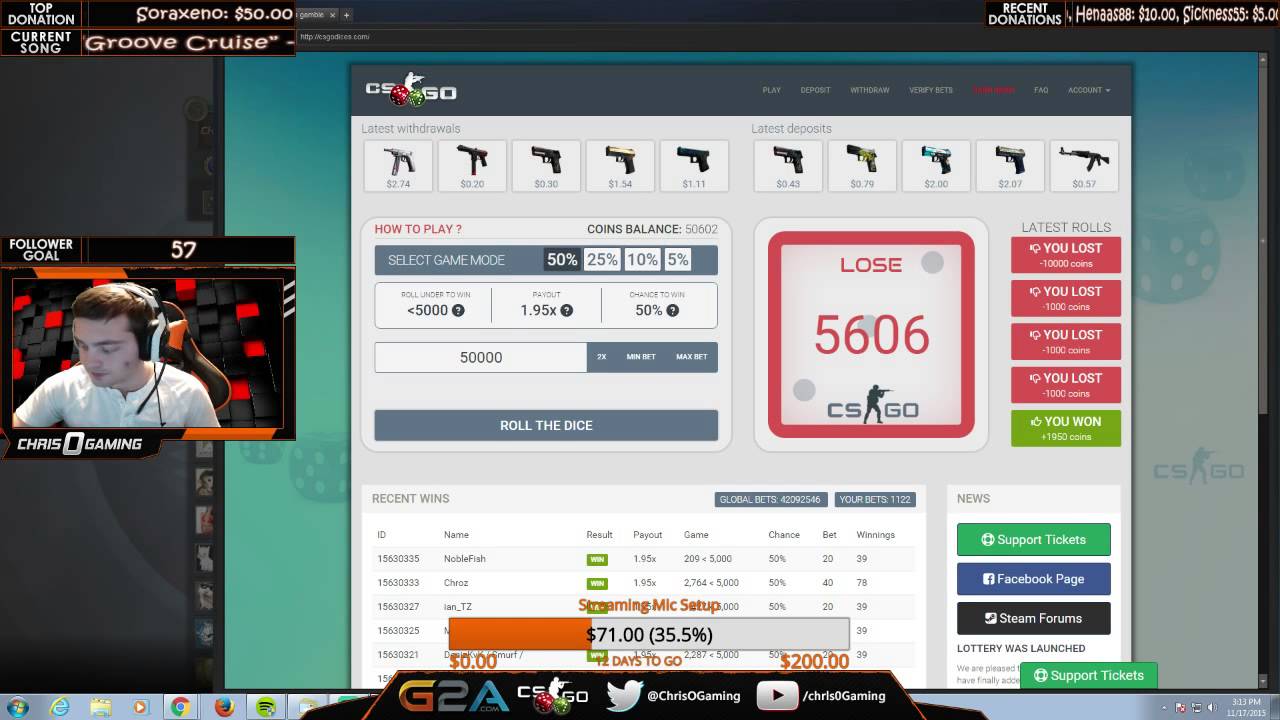 50K Bet on CSGODices