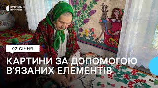 "Військові, танк, мальви та калина": 82-річна вінничанка створює картини за власною технікою