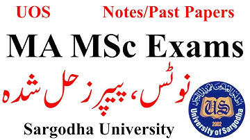 MA MSc Exams 2024 Notes/Past Papers Sargodha University | MA MSc Notes 2024 UOS