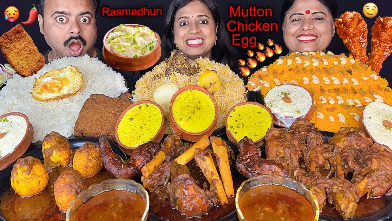 SPICY STREET FOOD VS HOME FOOD EATING CHALLENGING VIRAL VIDEO WITH PUNISHMENT MUTTON, EGG, CHICKEN