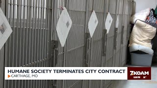 Humane Society terminates city contract
