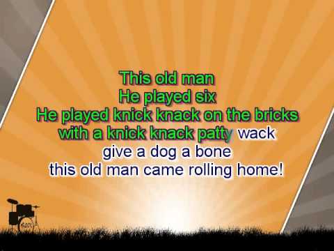 Karaoke for kids - This Old Man - key -3 - with backing melody