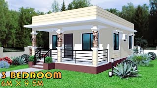 57 SQM | 3 BEDROOM | BOX TYPE HOUSE DESIGN IDEA | 6X9.5M | BAHAY | SIMPLE HOUSE DESIGN