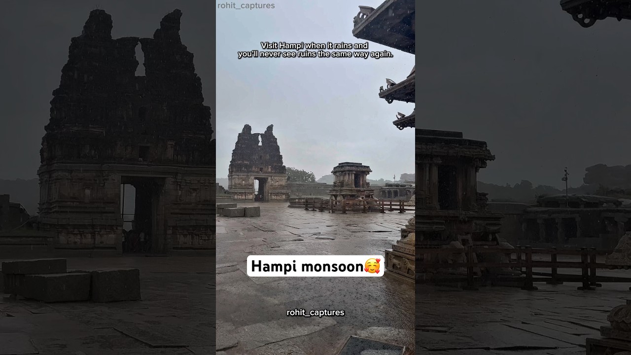 Hampi monsoon 🥰🫶 , stone chariot heaven 