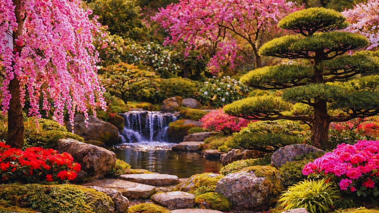 Niwaki Style Japanese Gardens in Spring | Visual Tour - YouTube