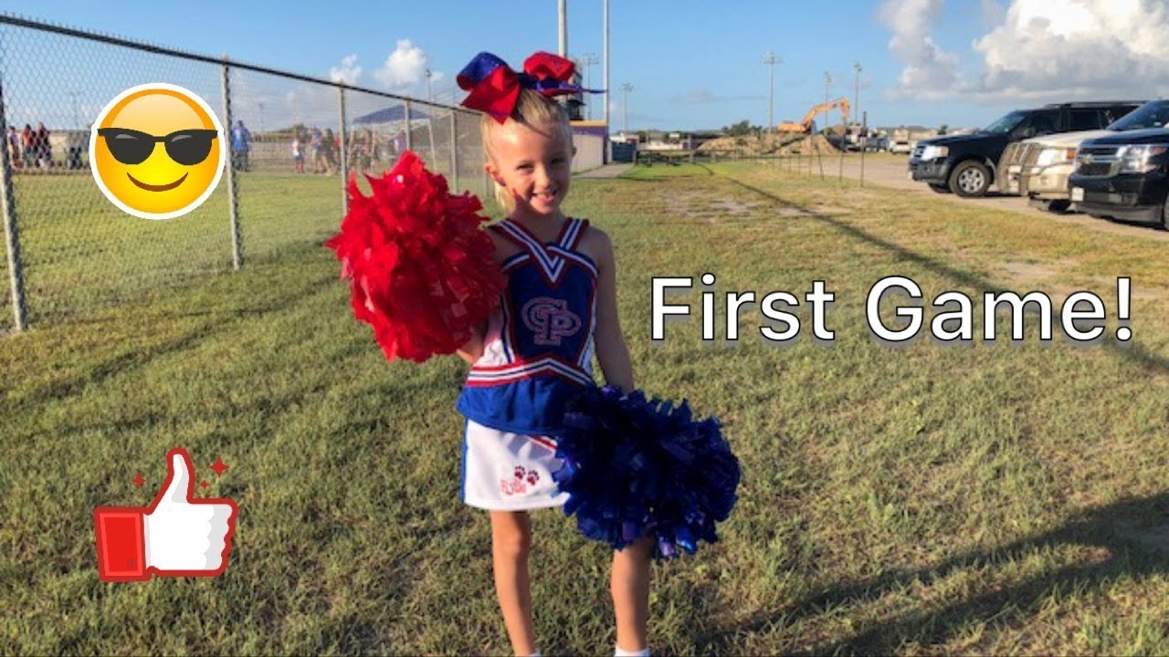 Rylie's first game Cheerleading!