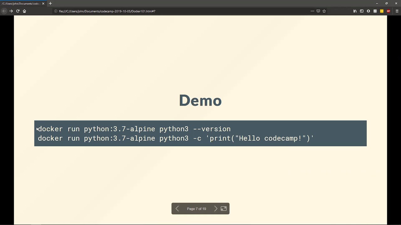 Raleigh Code Camp 2019 - Not Your Daddy's Docker 101 - YouTube