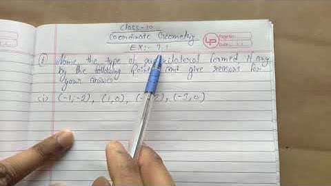 Name the type of quadrilateral formed, if any by the following (i)(-1,-2), (1,0), (-1,2), (-3,0)