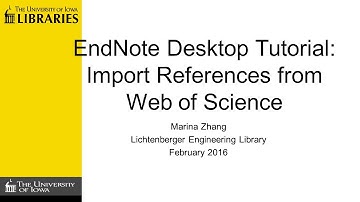 Import References from Web of Science into EndNote Desktop
