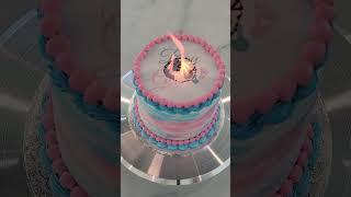Gender Reveal Burn Away Cake Idea
