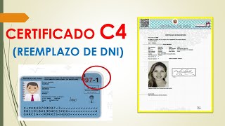 Cómo tramitar el Certificado C4 (Certificado de DNI) - Reniec por Internet