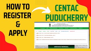 How To REGISTER & APPLY For CENTAC PUDUCHERRY