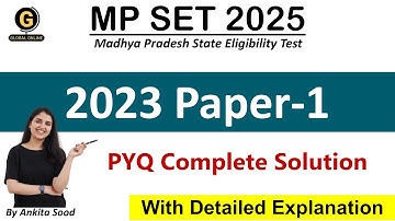 MPSET Previous Year Questions With Solution | Madhya Pradesh SET 2025 Paper 1 Preparation