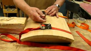 Glue up of the round top toy box lid