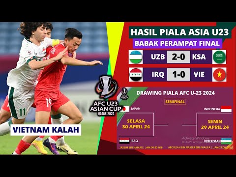 Hasil Piala Asia u23 2024 Hari ini: Iraq vs Vietnam, Arab Tersingkir| Hasil 8 Besar Piala Asia U23