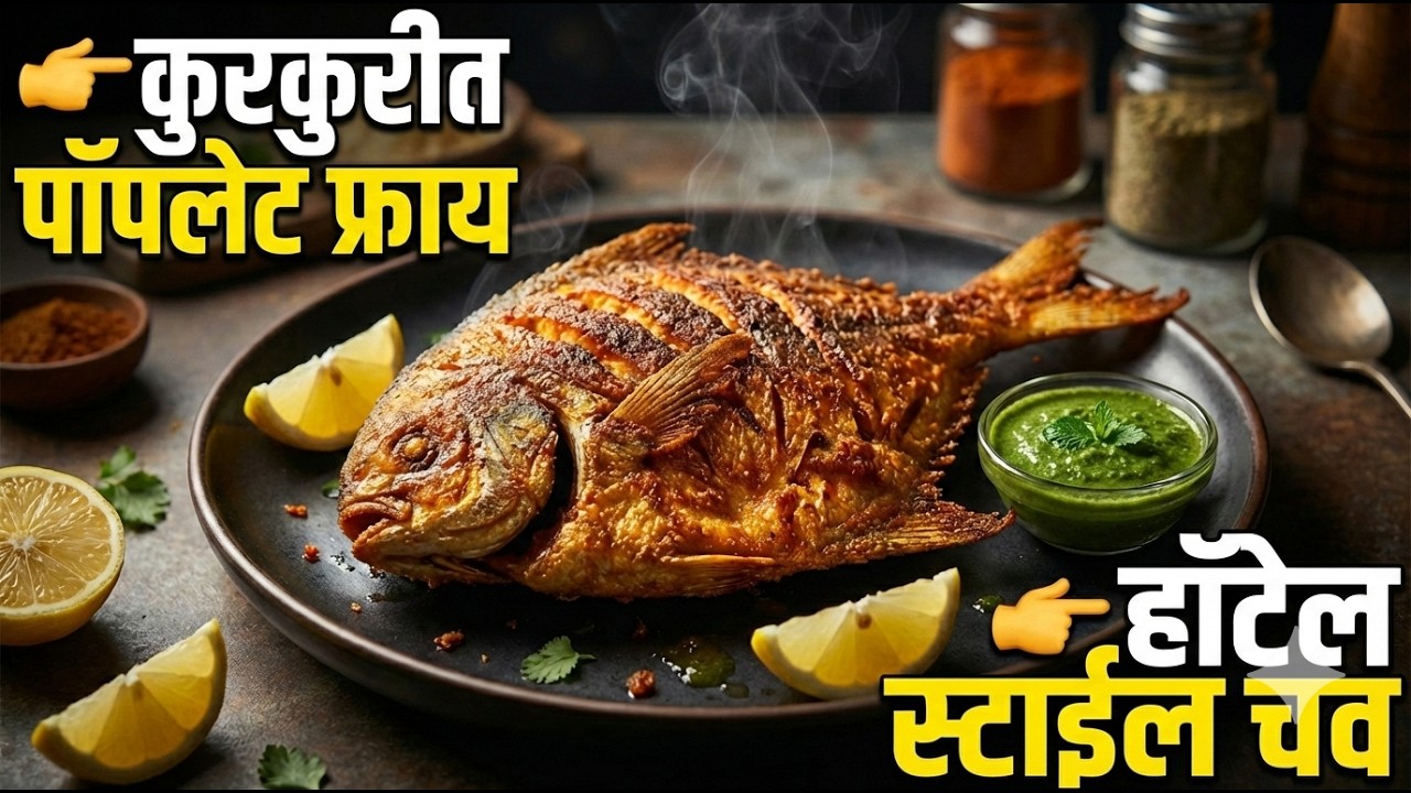 हॉटेल स्टाईल कुरकुरीत पॉपलेट फ्राय  । Hotel Style fish fry