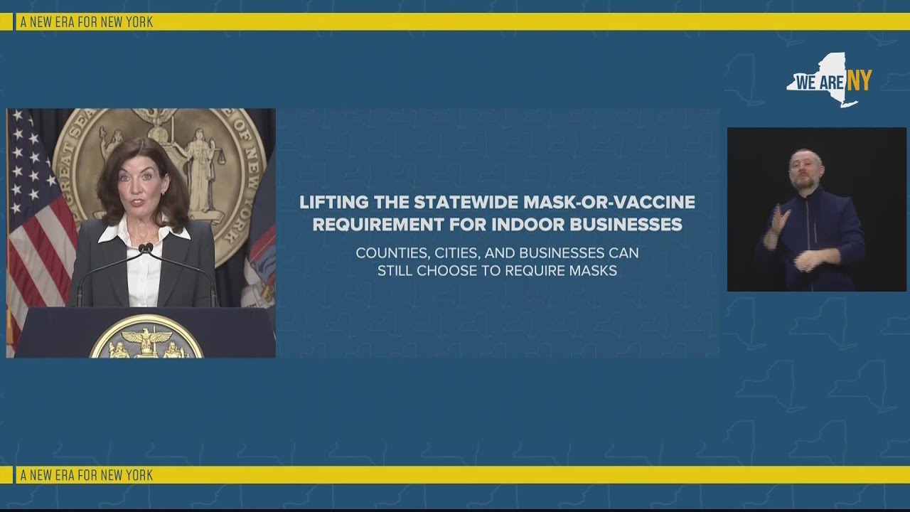 VIDEO NOW: New York Gov. Hochul lifts indoor mask mandate for ...