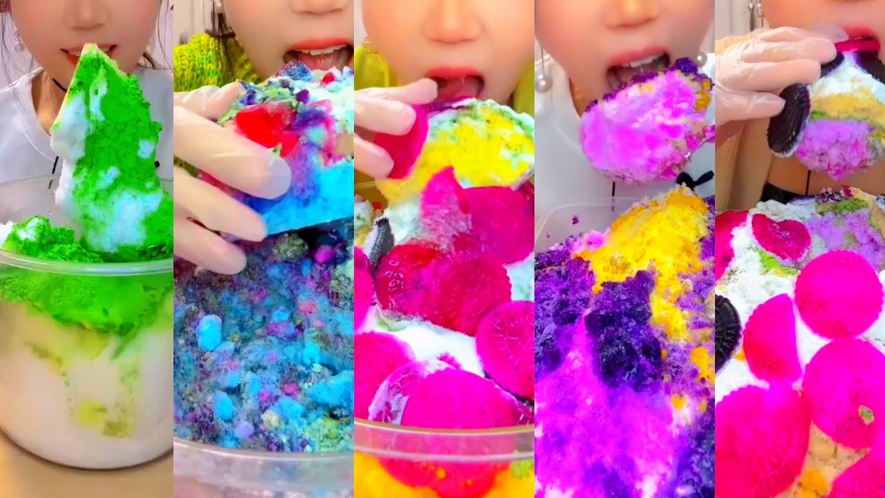 ( BITES ONLY) ASMR YY EATING EXTREME SHAVED SPOONFUL AND CRUNCHY ICE 