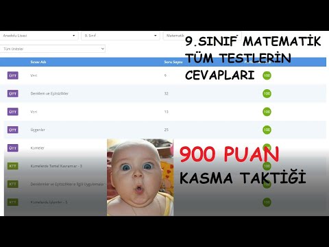 Eba puan kasma 9.sınıf tüm testlerin cevapları(900 PUAN) #5