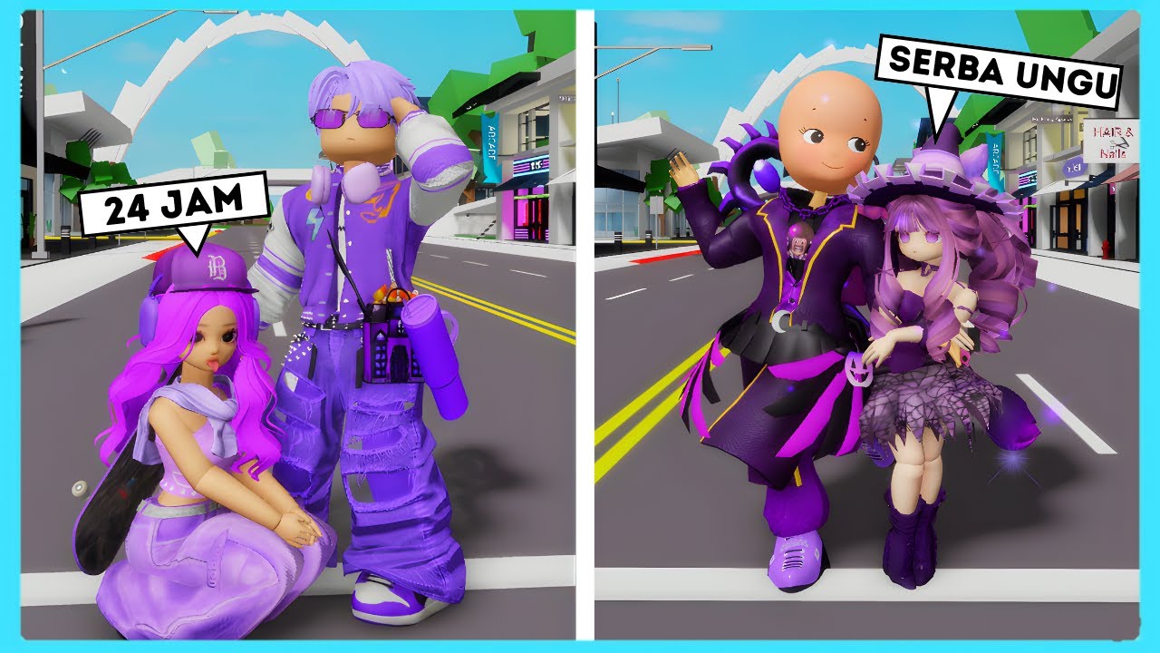 Bang Boy Dan Caca 24 Jam Serba Ungu Avatar Remaja Di Roblox Brookhaven ft @Shasyaalala