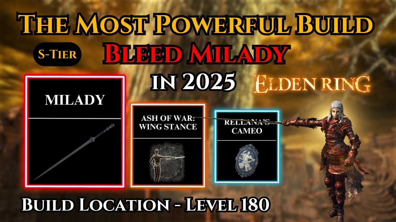 Best Blood Milady Build Level 180 Elden Ring 2025 Tutorial & Location ...