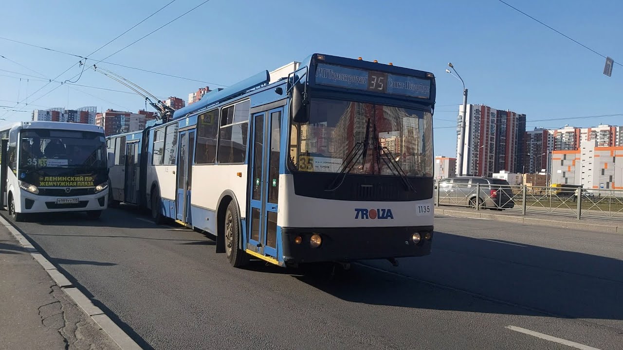 Троллейбус, маршрут №35 ТролЗа-62052.02 б.1135 (17.04.2021) Санкт-Петербург