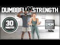 30 minute full body dumbbell emom workout strength training  no repeat