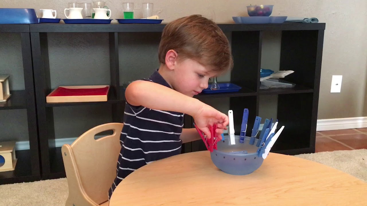 Practical Life Grasping/Pincer with Clothespins YouTube