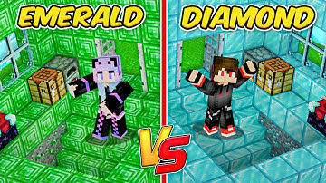EMERALD vs DIAMOND Underground Staircase Challenge in Minecraft