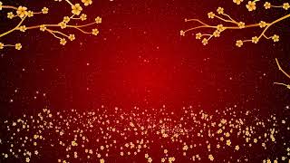 Golden Petals Particle Element Animation Red Background Video