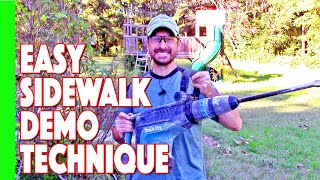 Demolishing And Removing A Concrete Sidewalk