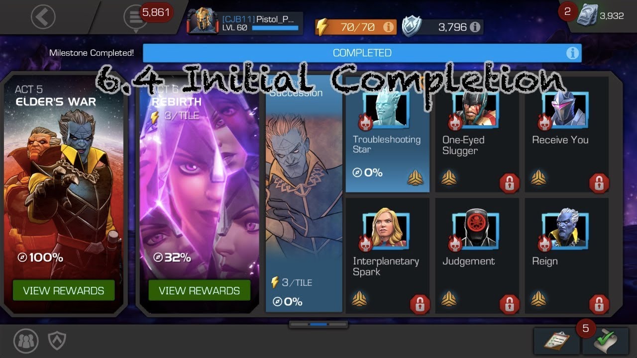 6.4 Grandmaster Livestream Fight Initial Completion MCOC