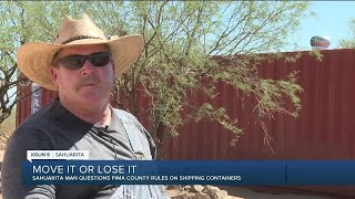 Sahuarita man challenges Pima County rule on shipping containers