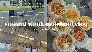 second week of school vlog 🥴 | study with me, walking around school, journey to school