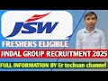 JSW Recruitment 2026 ll Jindal Group Hiring ll Freshers Eligible ll DAT ll Salary 3.2 LPA ll