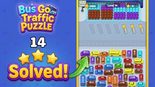 Bus Go: Traffic Puzzle - Level 14 Walkthrough 🧩 | Solution & Gameplay 🚌