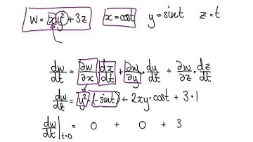 Video 3137 - Chain Rule, Multivariable, 3 Intermediate Variables