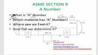 How can we determine A number of a Weld metal for WPS in accordance with ASME SECTION 9