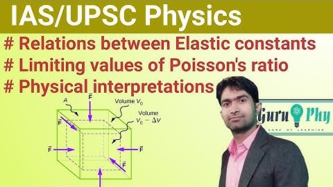 Relations between Elastic constants, their physical interpretations, IAS/UPSC Physics Lecture-12.2