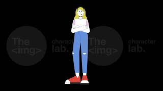 Woman angry arms crossed line cartoon animation