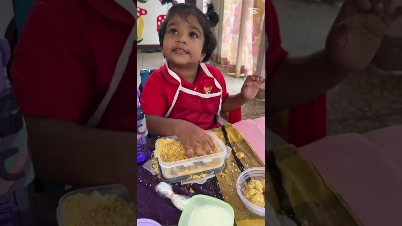 Little hands at work.😍We are making samaposha               # learning #funtime #finemotoractivity 