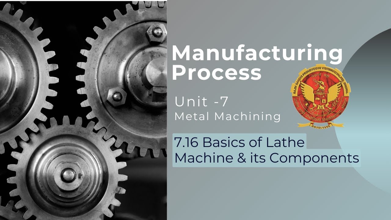 7.16 Basics of Lathe Machine & its Components | ME305 | - YouTube