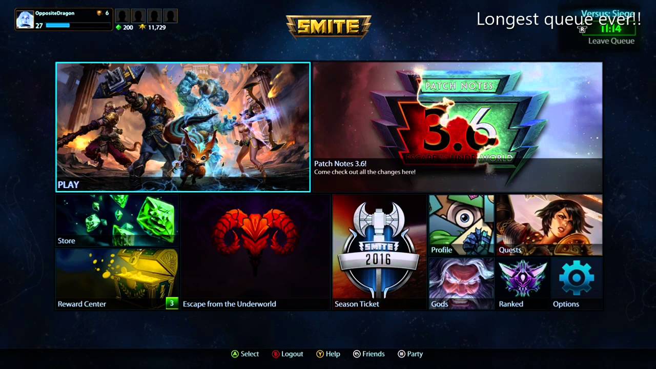 SMITE Longest queue ever!!! Versus Siege YouTube