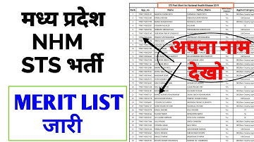 MP NHM STS - MERIT LIST जारी - LIST में अपना नाम देखो - TOTAL CANDIDATES IN LIST - JOIN WHATSAP GRP.