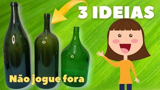 3 Ideias de Decoração com Garrafa de Vidro  - Artesanato com Garrafa de Vidro