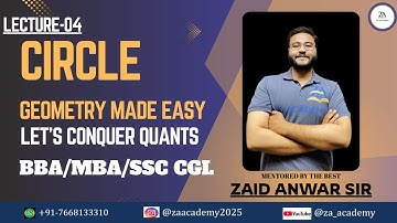 Lecture 4 | Quants | Circle | By Zaid Anwar Sir | ZA Academy