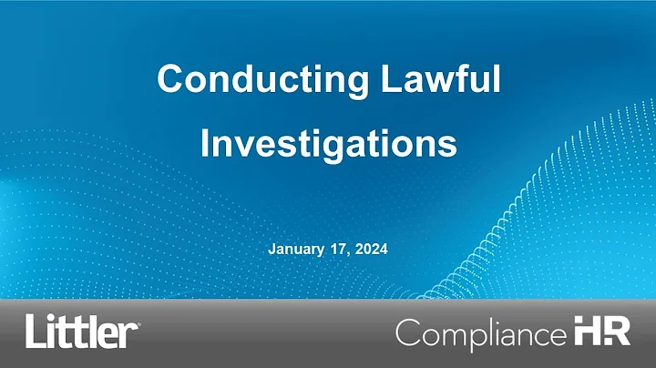 Conducting Effective Workplace Investigations - January 2024