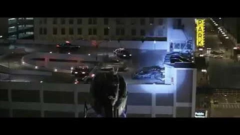 Batman begins - batmobile on the rooftops[tumbler chase]