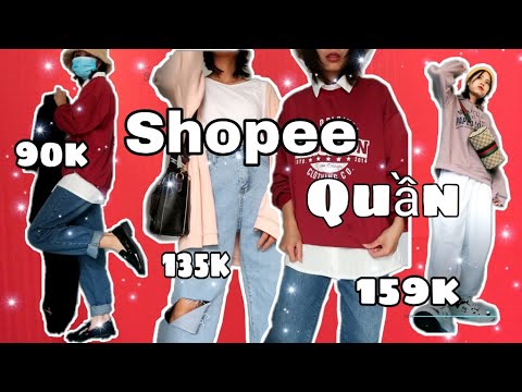 SHOPEE HAUL Quần | Haul quần JEAN + quần CARO + quần JOGGER | Bella nltt | quần baggy nữ bò